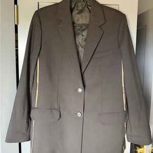 Helmut Lang Black Jacket with Subtle Tan Details